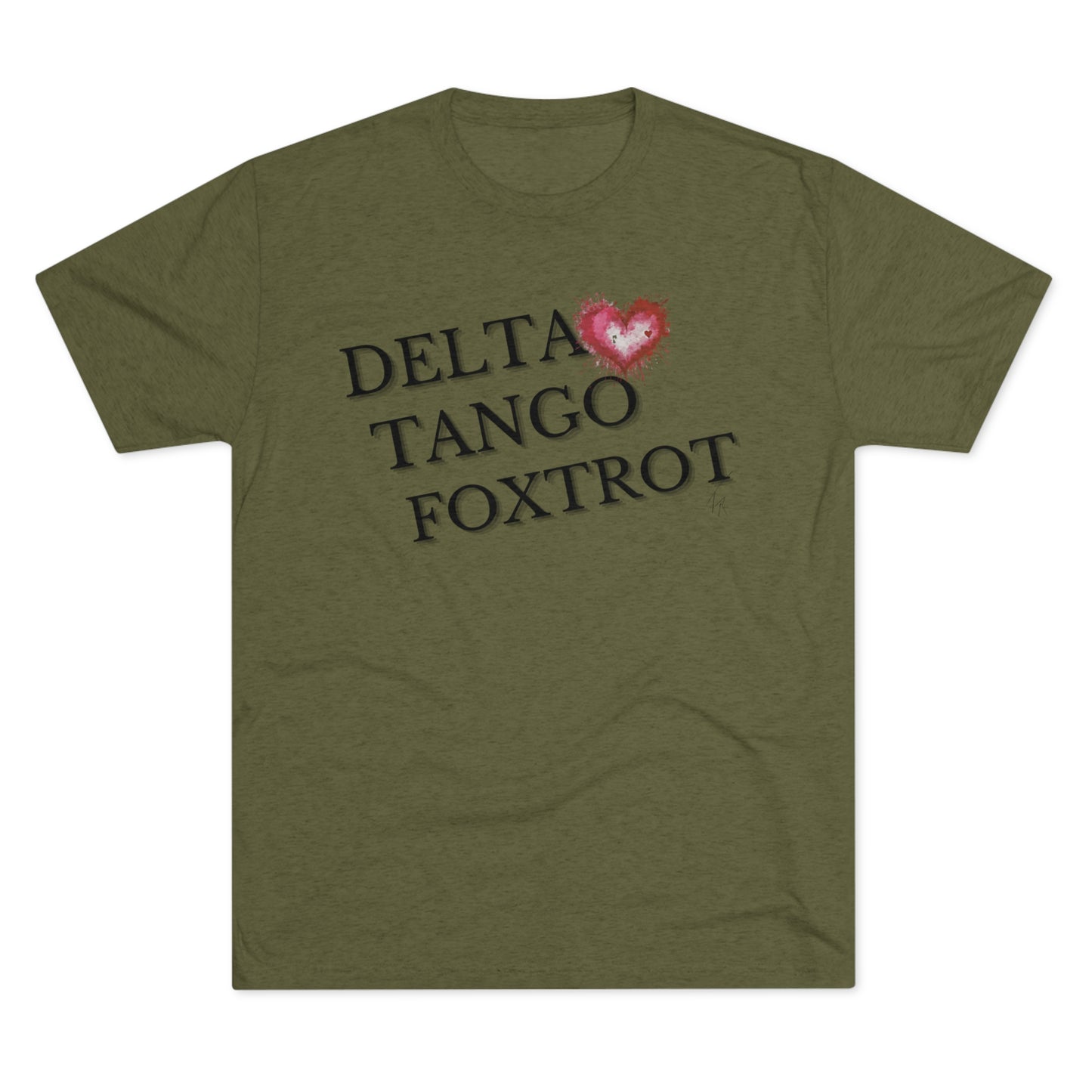 Heart Delta Tango Foxtrot Tri-Blend Crew Tee