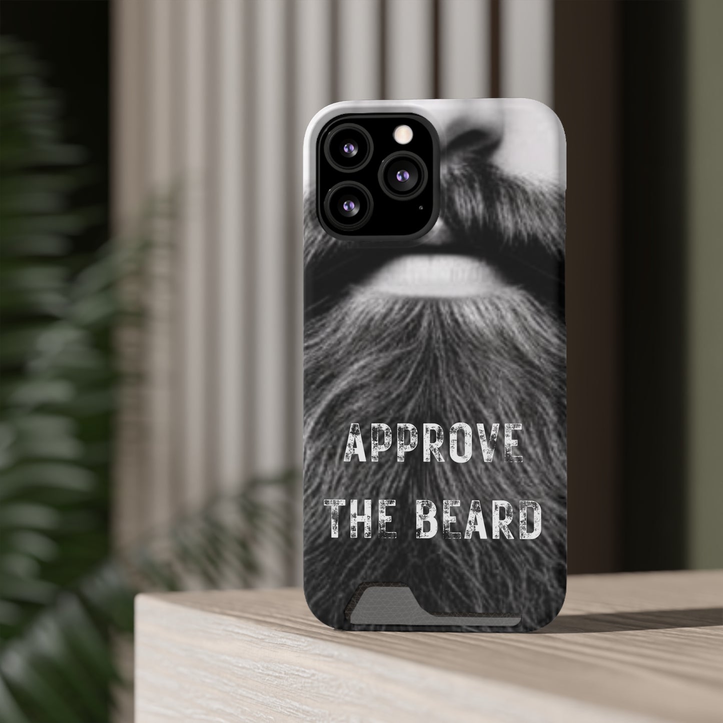 Approve the Beard Phone Case With Card Holder