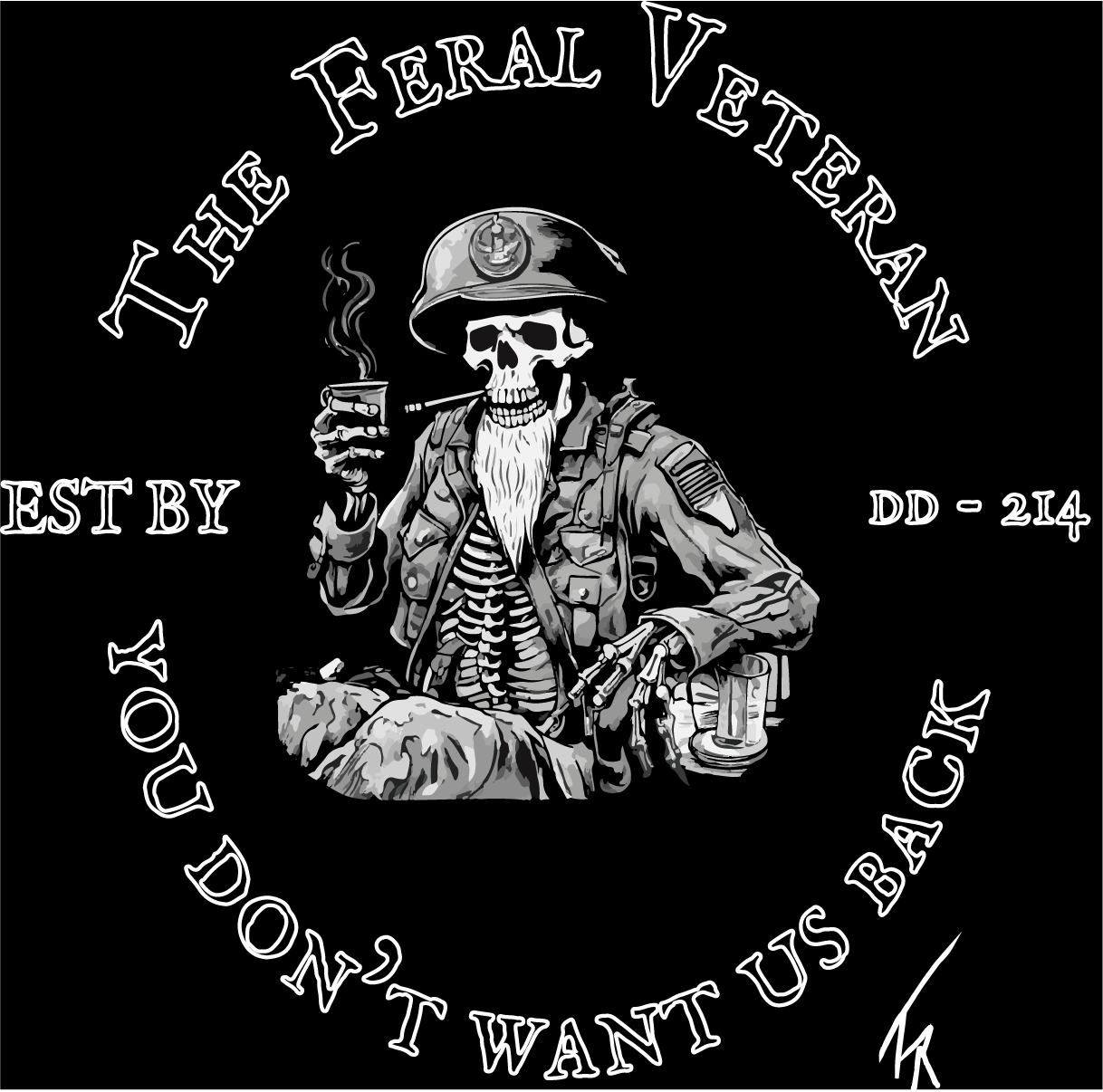 Men's Long Live the Feral Veteran